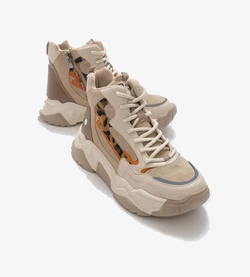 OLIVIA Bej Desenli Kadın Spor Bot - Görsel 1