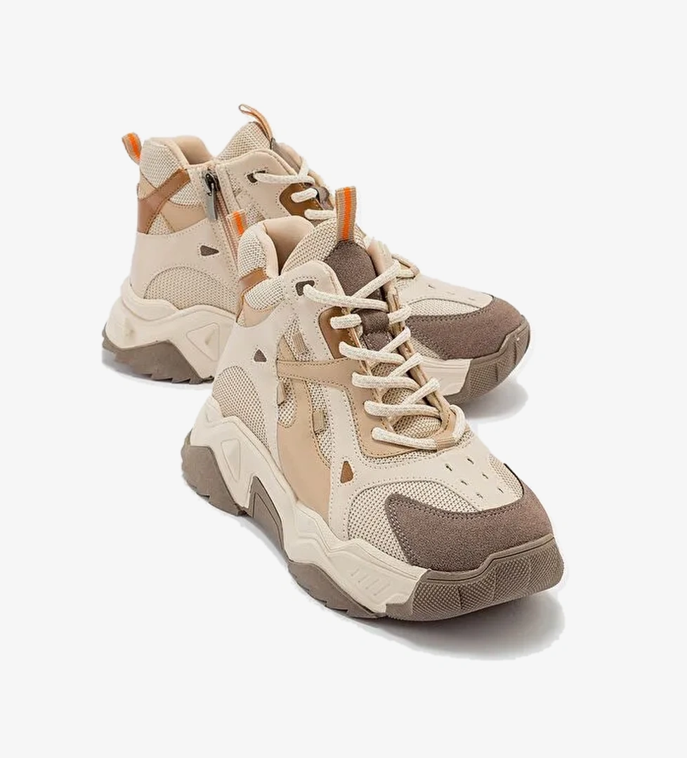 LOWEL Bej-Kahve Kadın Spor Bot - Görsel 1