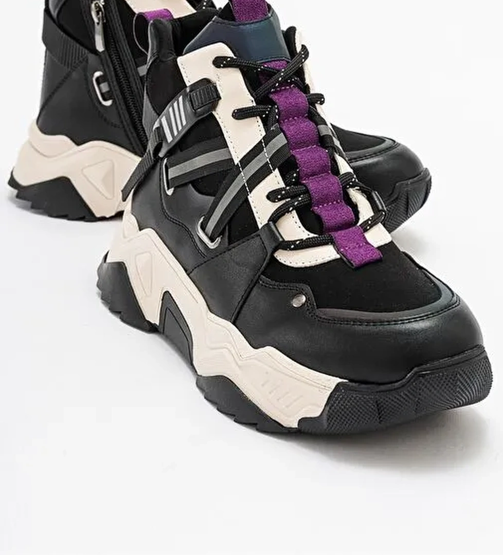 CLARA Siyah Mor Kadın Spor Bot - Görsel 1