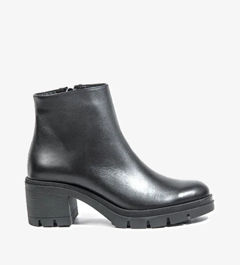 Bulldozer Siyah Kadın Deri Topuklu Bot BUL-250566