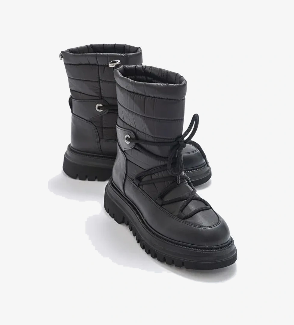 WELD Siyah Cilt Kadın Kar Botu - Görsel 1