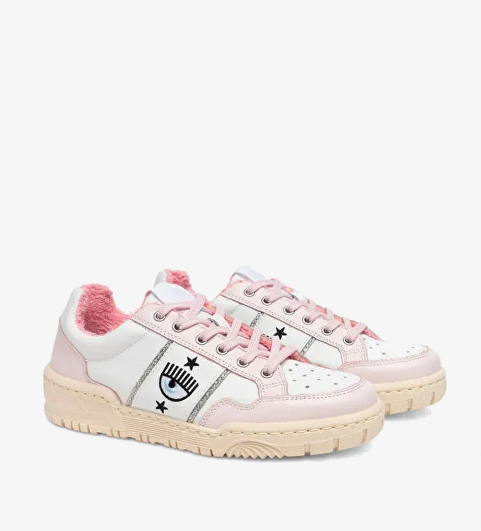 Chiara Ferragni Chiara Ferragni Pembe-Beyaz Kadın Deri Sneaker CF3003_171 model görseli
