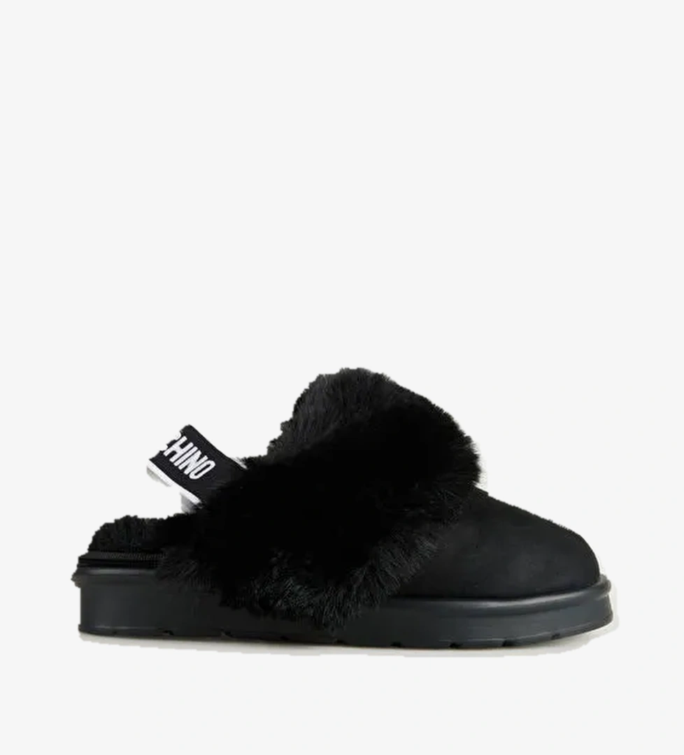 Love Moschino Siyah Kadın Kürklü Terlik JA10513H1L