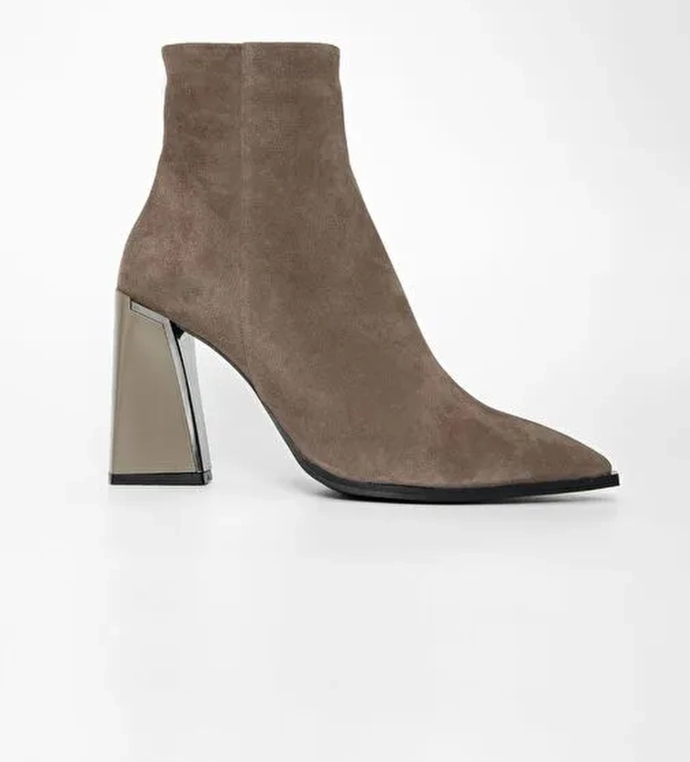 Valmenti Kadın Vizon Süet Hakiki Deri Casual Bot - Görsel 1