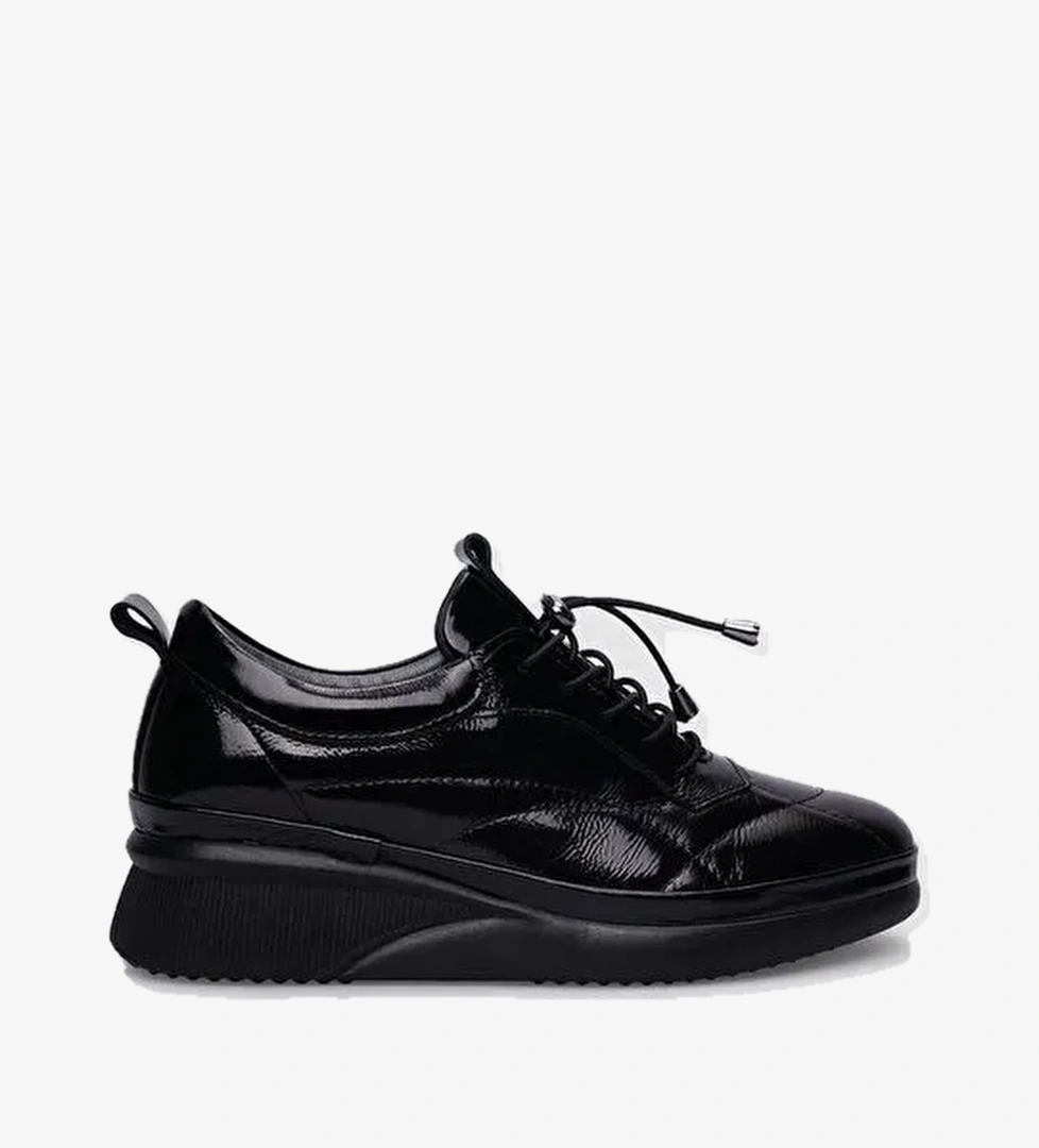 Cabani Ayakkabı Siyah Kadın Rugan Günlük Ayakkabı 125300 - Görsel 1