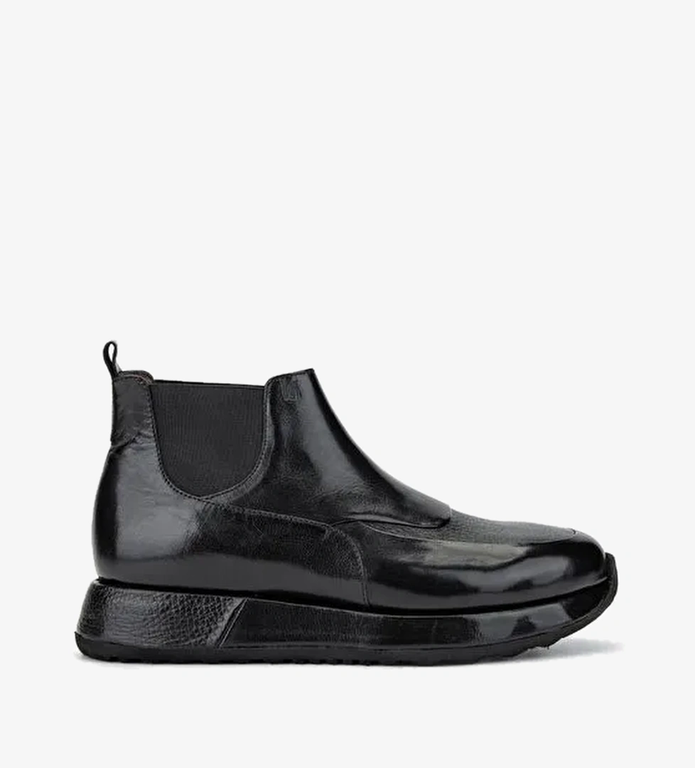 Valmenti Erkek Hakiki Deri Siyah Bot Ayakkabı - Görsel 1