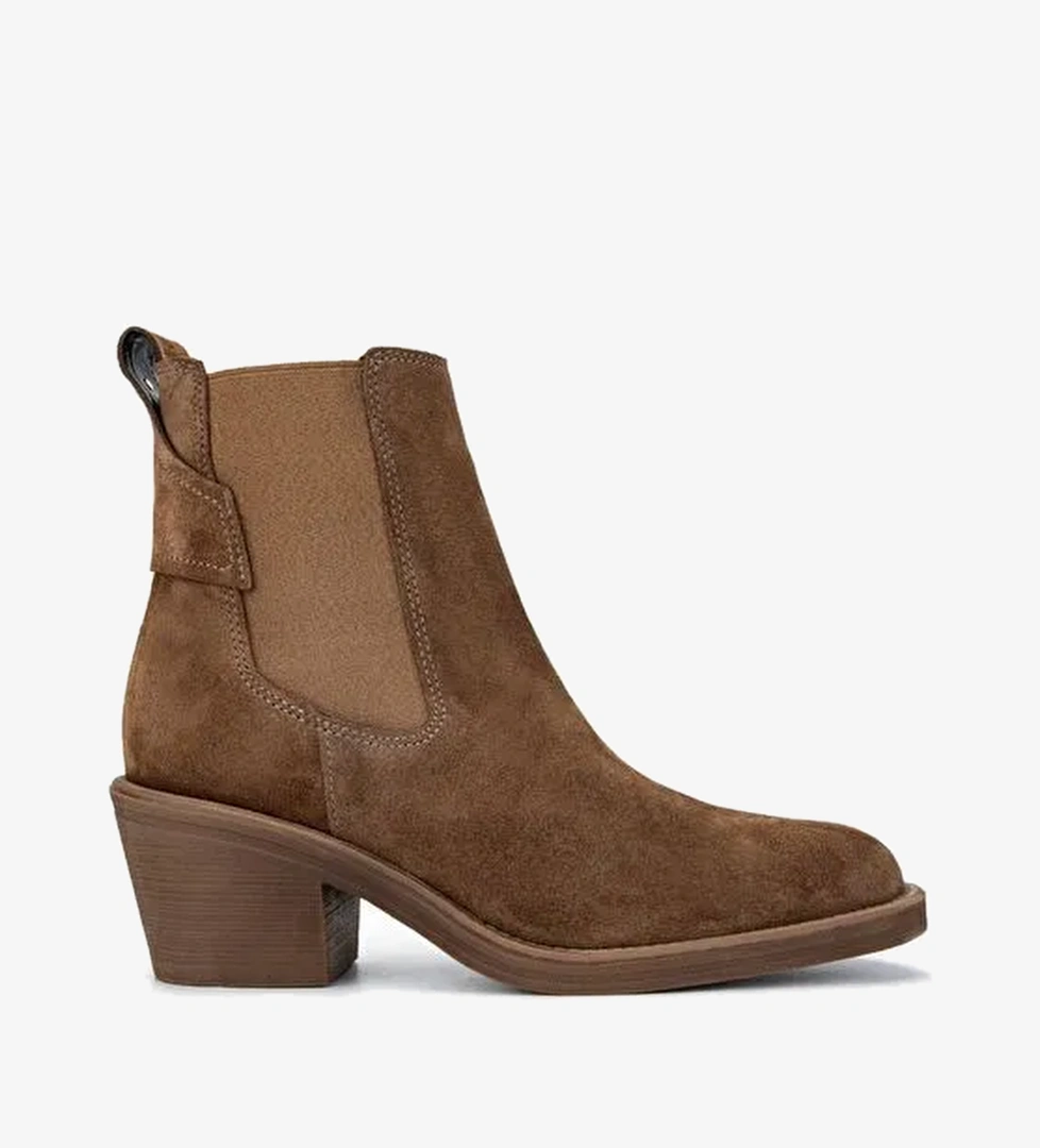 Valmenti Kadın Hakiki Deri Tütün Süet Casual Bot - Görsel 1