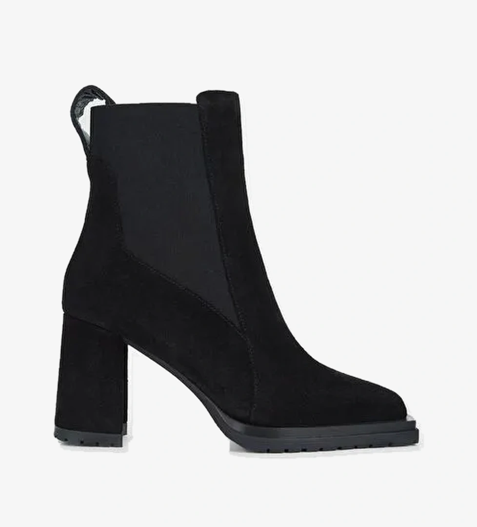 Valmenti Kadın Siyah Süet Hakiki Deri Casual Bot - Görsel 1