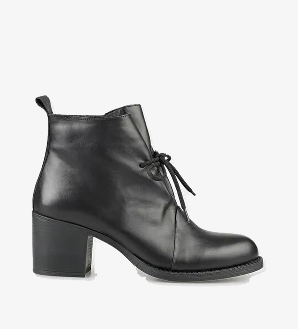 Siyah Deri Kadın Günlük Bot - Görsel 1