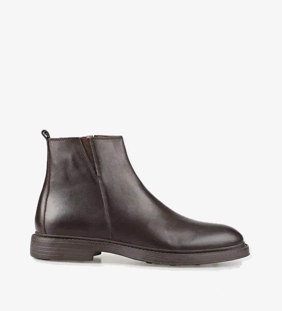 Kahve Deri Erkek Günlük Bot - Görsel 1