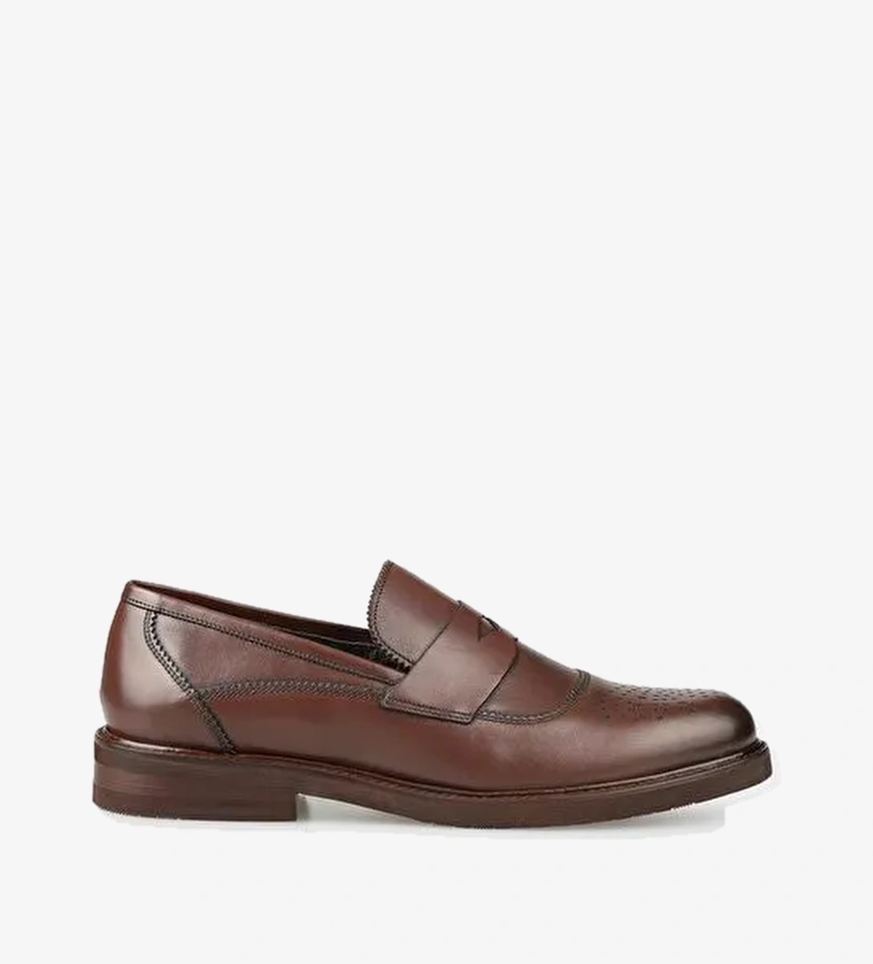 Kahve Deri Erkek Klasik Ayakkabı - Görsel 1