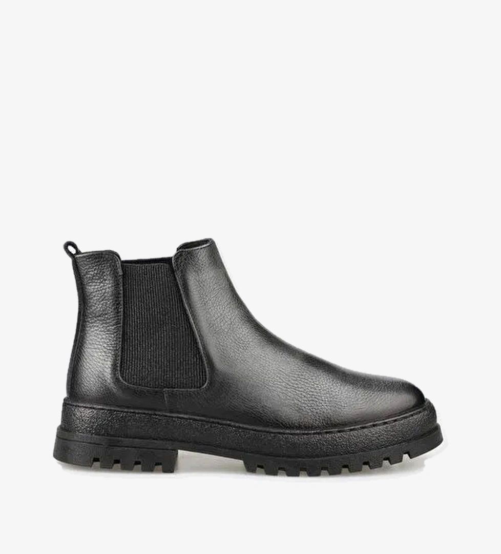 Antrasit Deri Erkek Günlük Bot - Görsel 1