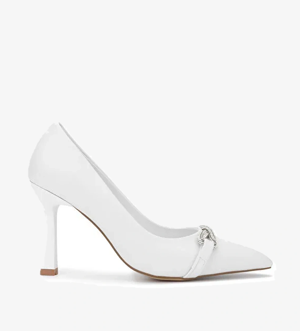 Tamer Tanca Kadın Hakiki Deri Beyaz Topuklu Ayakkabı - Görsel 1