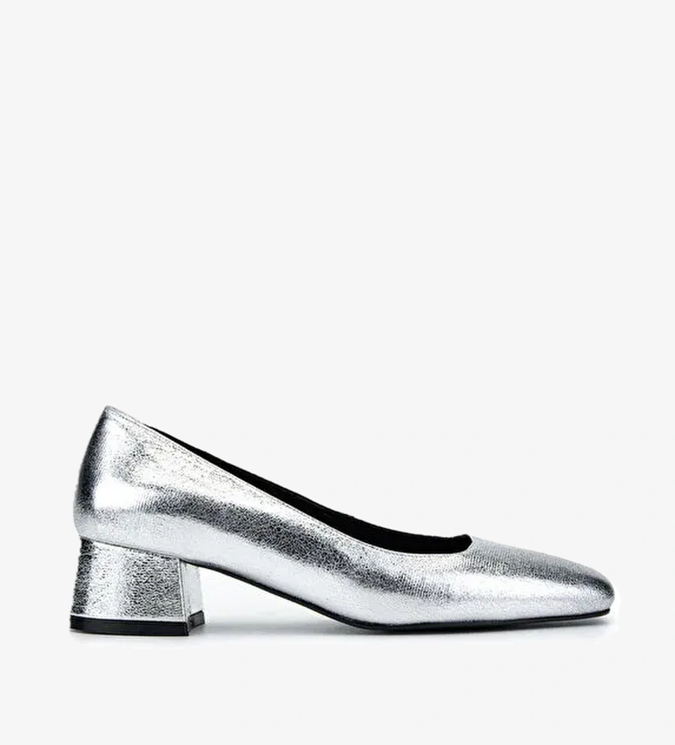 Tamer Tanca Kadın Hakiki Deri Gri Topuklu Ayakkabı - Görsel 1