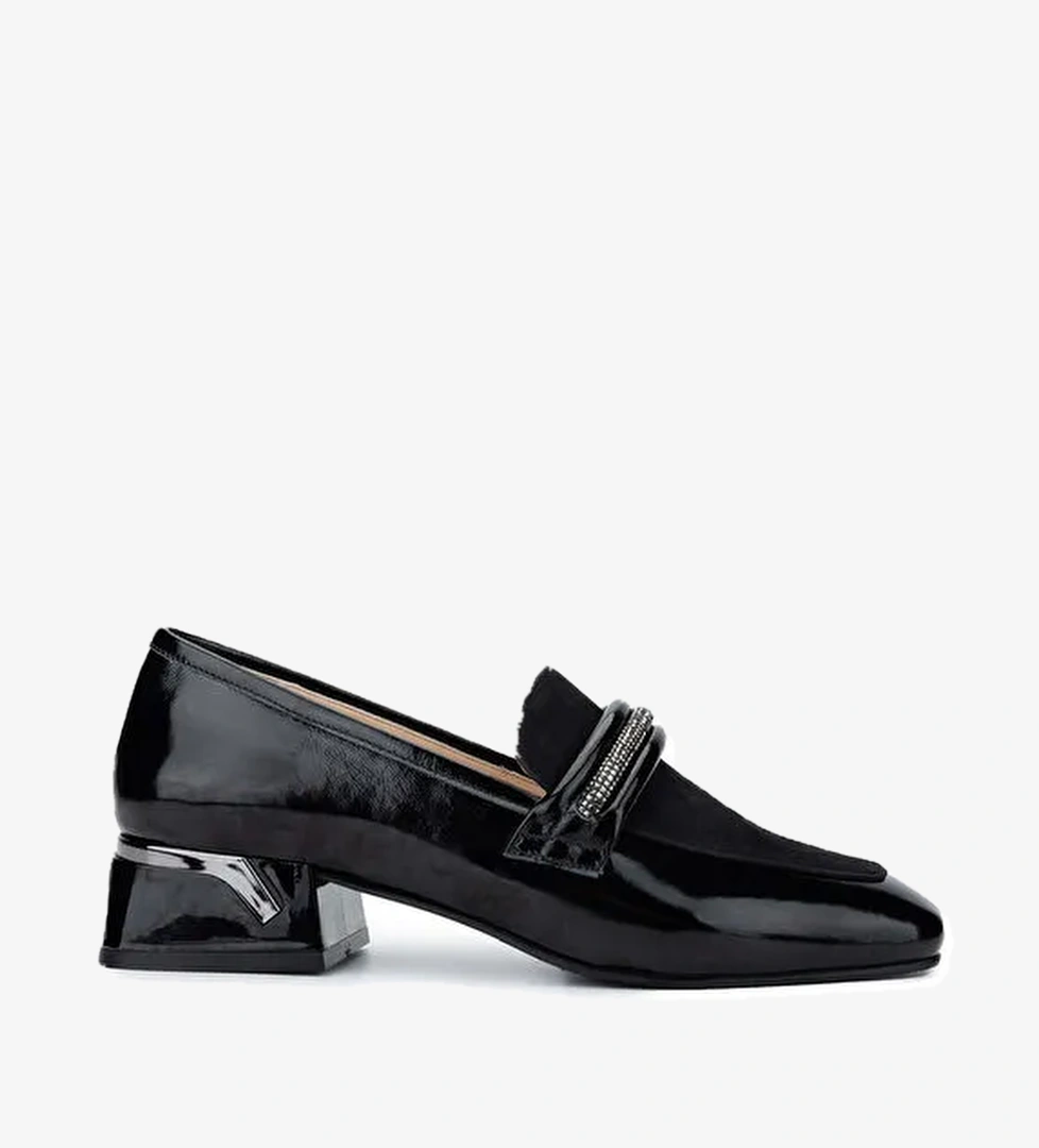 Tamer Tanca Kadın Hakiki Deri Siyah Topuklu Ayakkabı - Görsel 1