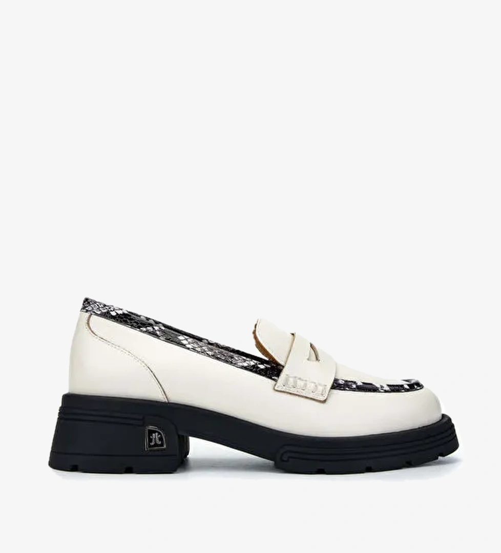 Tamer Tanca Kadın Hakiki Deri Bej Loafer Ayakkabı - Görsel 1