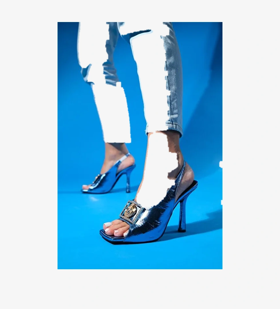 OLNEY Mavi Kadın Topuklu Ayakkabı - Görsel 1