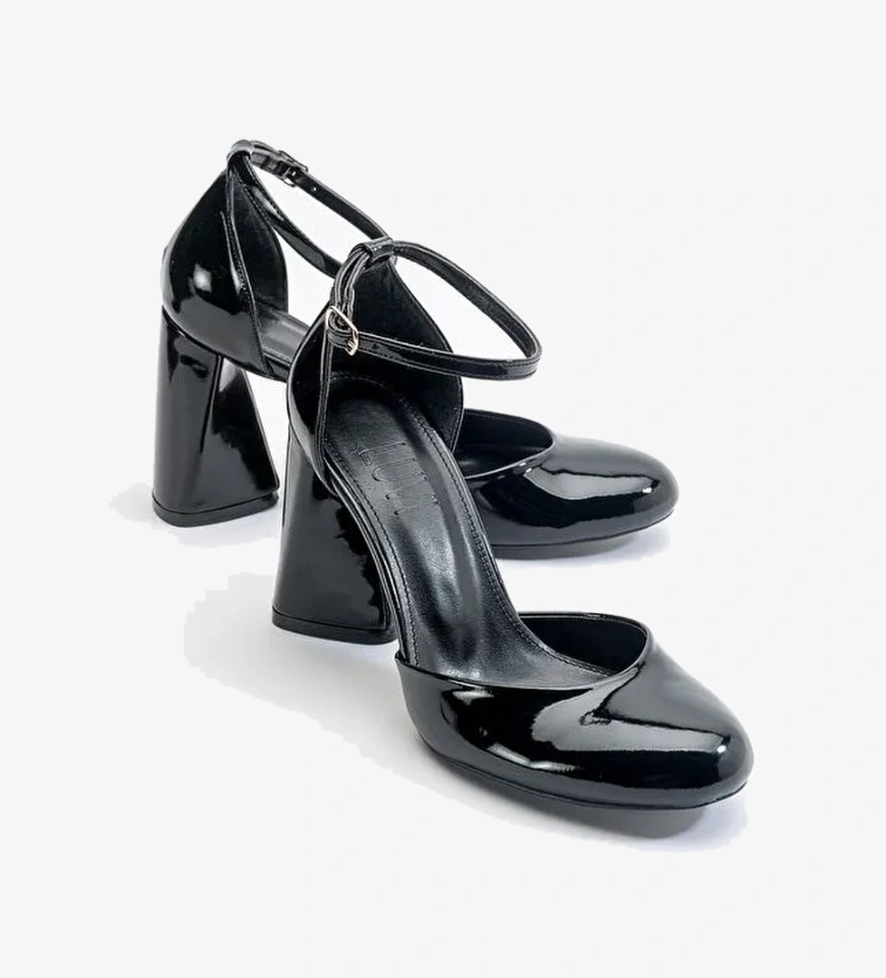 OSLO Siyah Rugan Kadın Topuklu Ayakkabı - Görsel 1