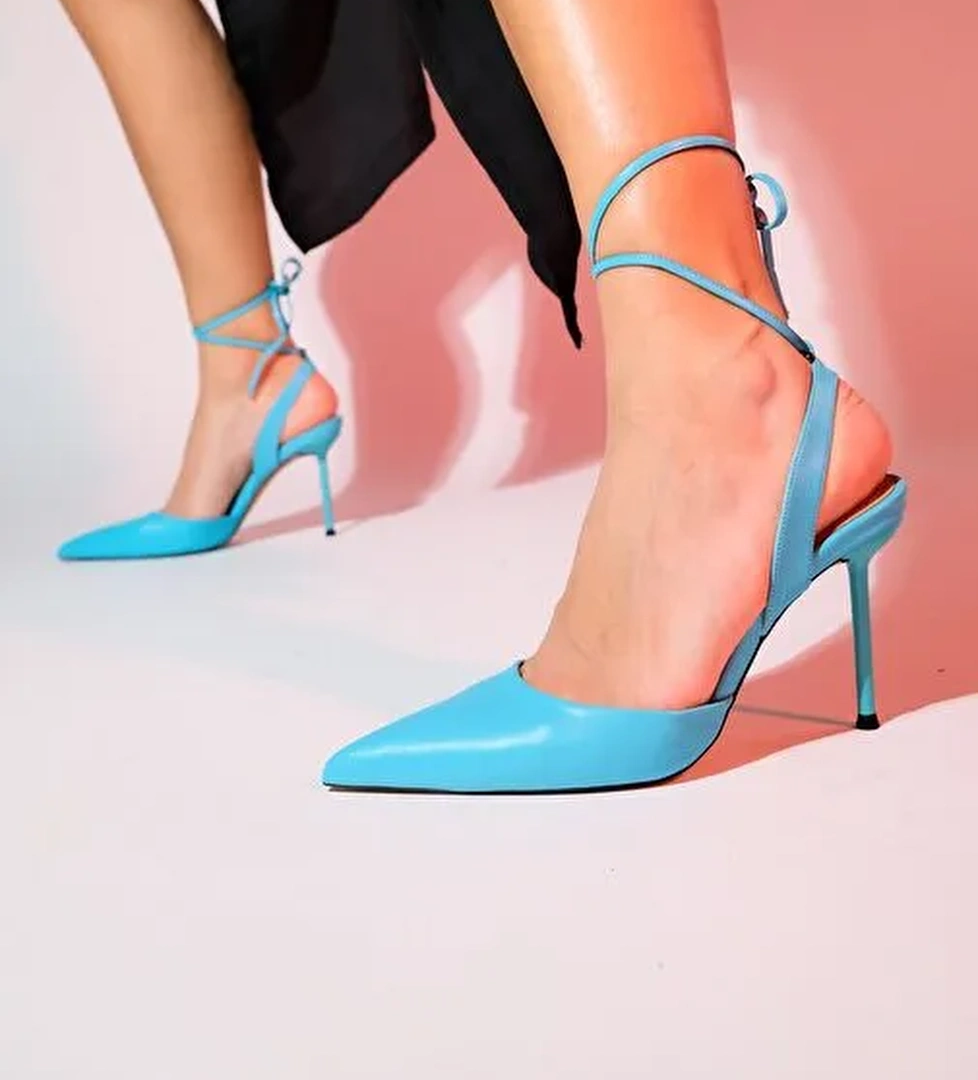 Luvi Shoes Mavi Kadın Topuklu Ayakkabı 225-5169 - Görsel 1