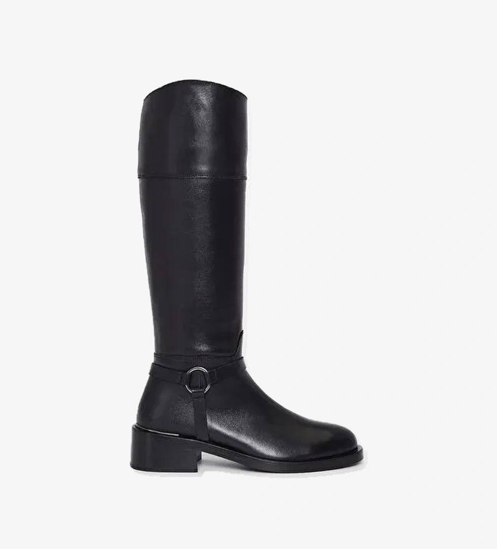 Valmenti Shaula Kadın Siyah Hakiki Deri Çizme - Görsel 1