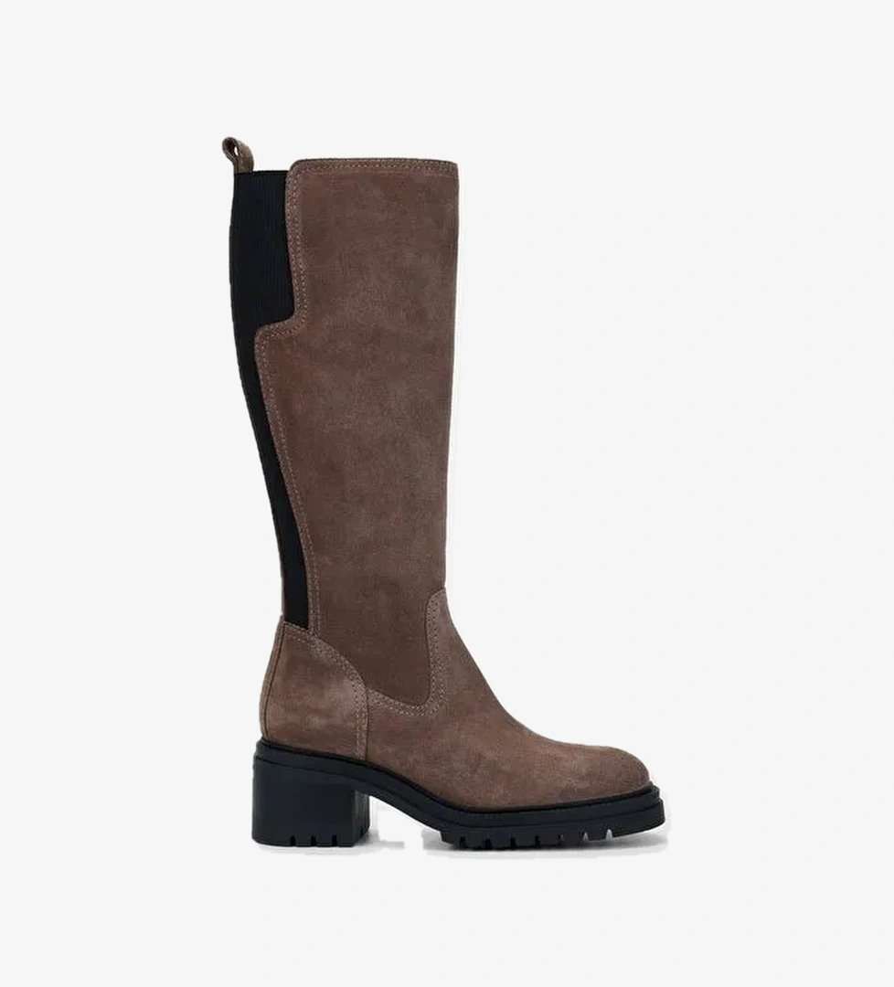 Valmenti Kadın Vizon Süet Hakiki Deri Çizme - Görsel 1