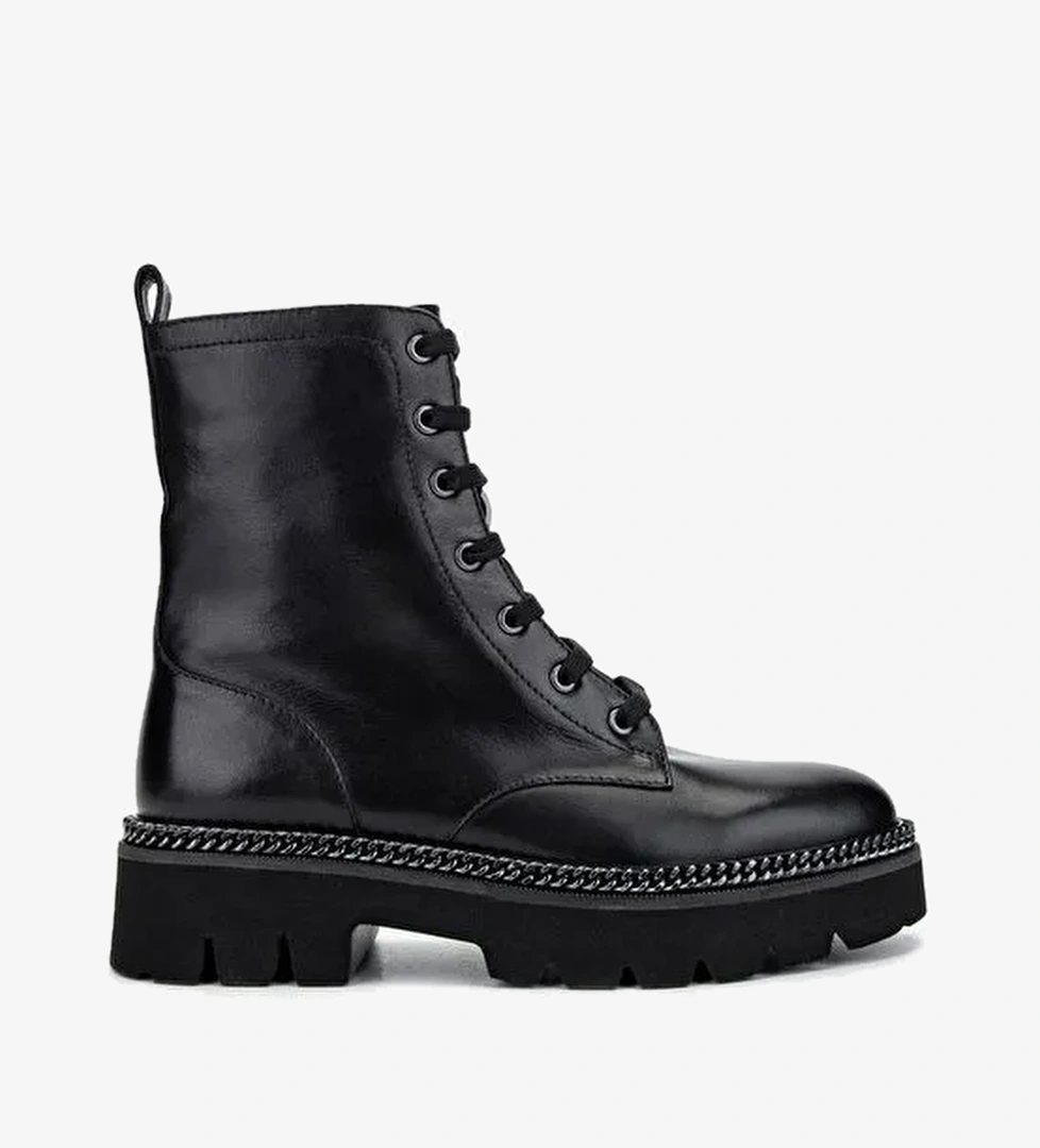 Valmenti Kadın Hakiki Deri Siyah Deri Casual Bot - Görsel 1