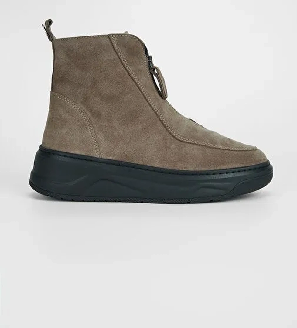 Valmenti Kadın Vizon Süet Hakiki Deri Casual Bot - Görsel 1