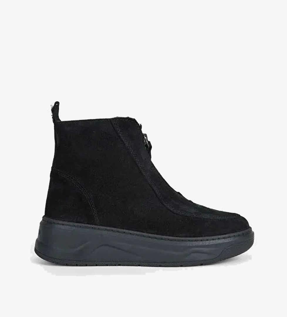 Valmenti Kadın Siyah Süet Hakiki Deri Casual Bot - Görsel 1