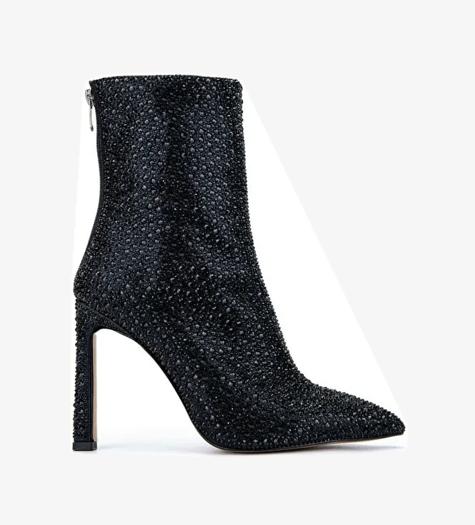 Tamer Tanca Kadın Hakiki Deri Siyah Topuklu Bot - Görsel 1