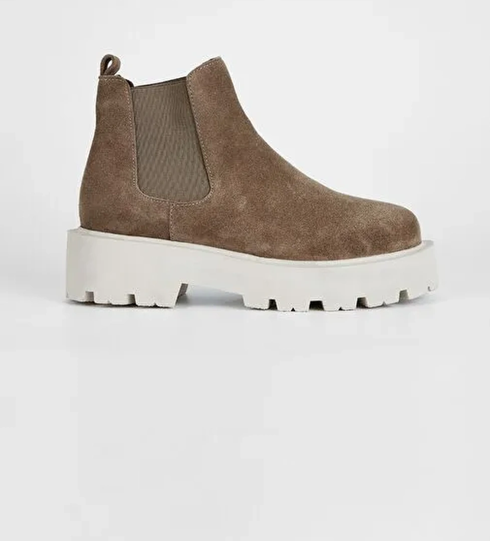 Valmenti Kadın Vizon Süet Hakiki Deri Casual Bot - Görsel 1