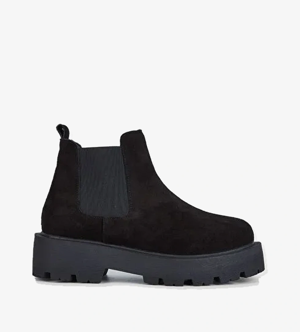 Valmenti Kadın Siyah Süet Hakiki Deri Casual Bot - Görsel 1