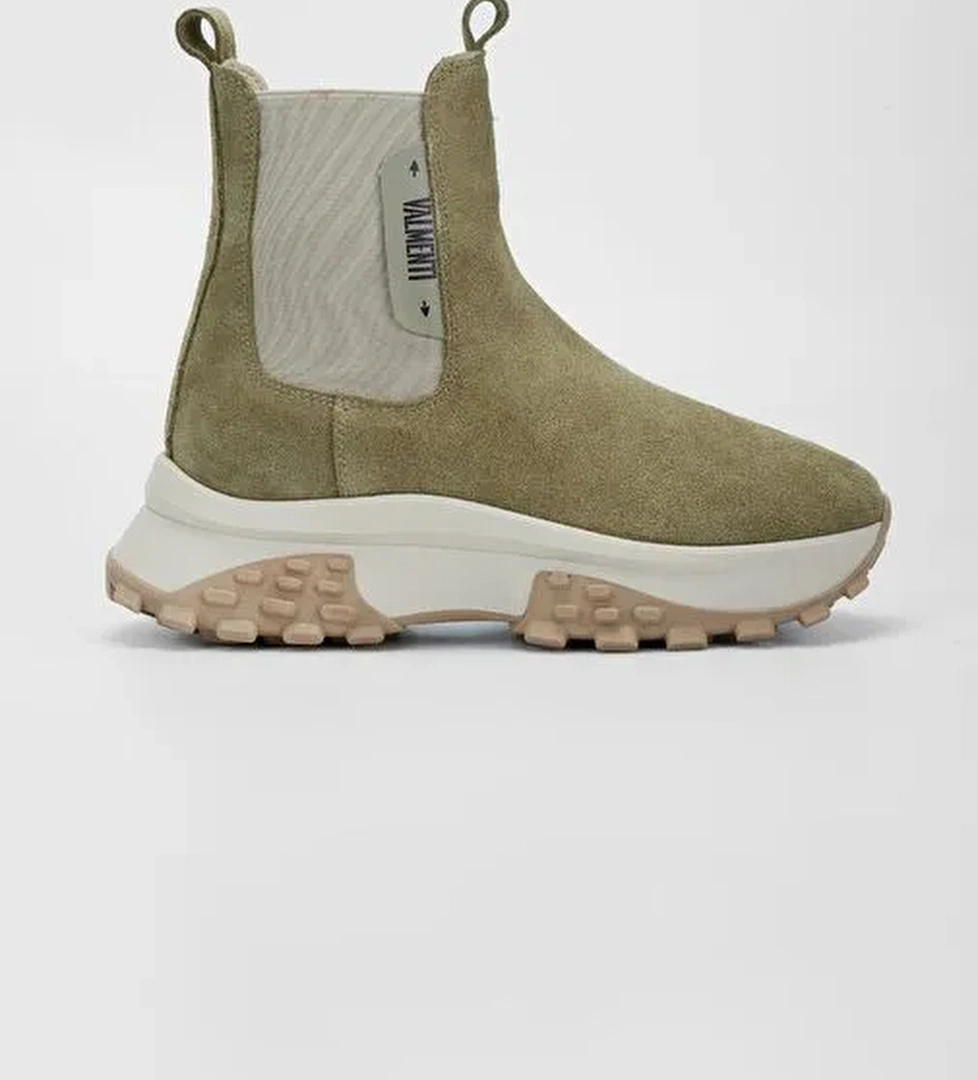 Valmenti Kadın Yeşil Süet Hakiki Deri Casual Bot - Görsel 1