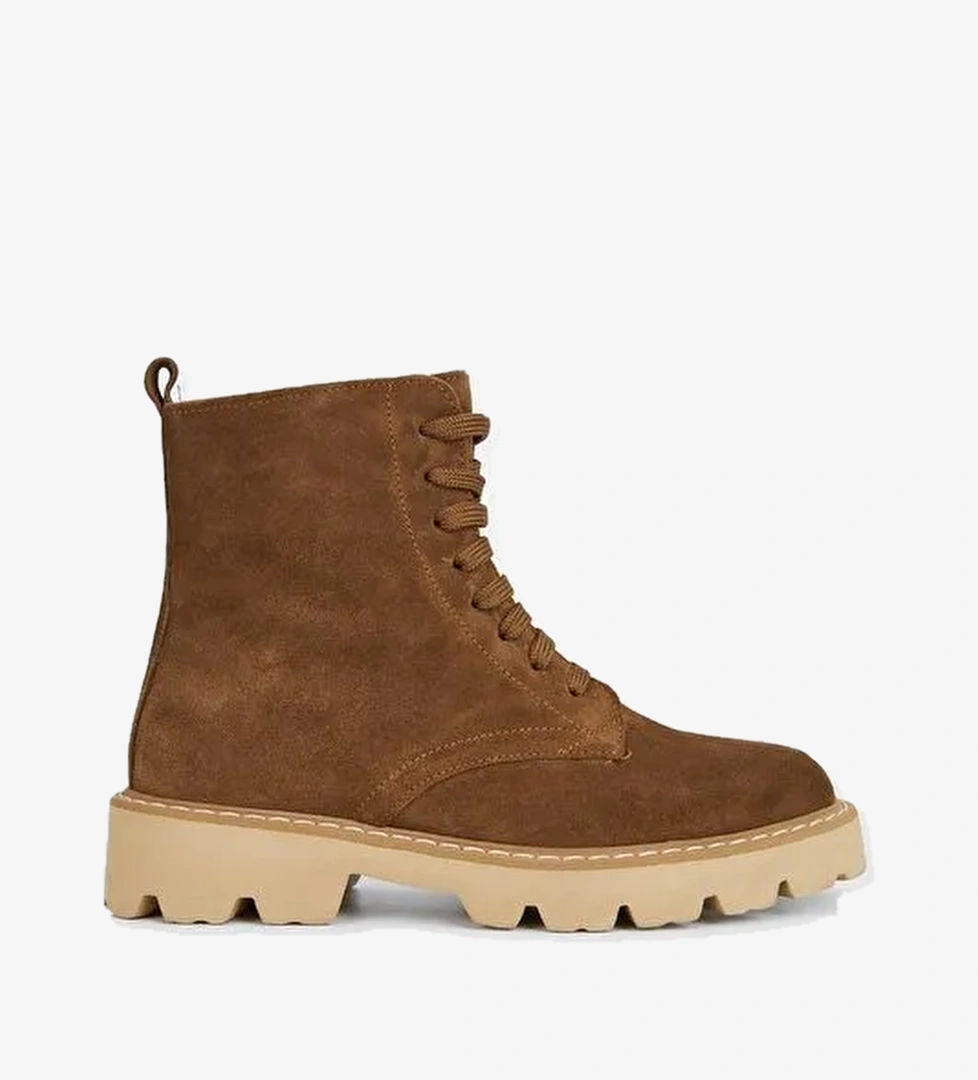Valmenti Kadın Taba Süet Hakiki Deri Casual Bot - Görsel 1