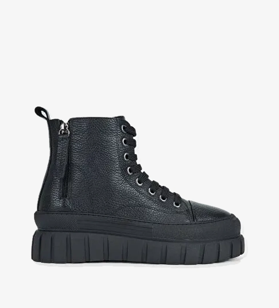 Valmenti Kadın Siyah Floter Hakiki Deri Casual Bot - Görsel 1