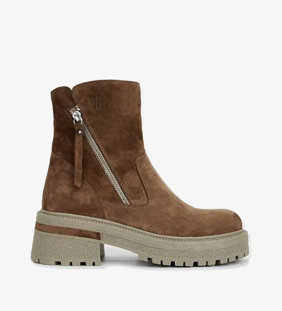 Valmenti Anya Kadın Taba Süet Hakiki Deri Casual Bot - Görsel 1