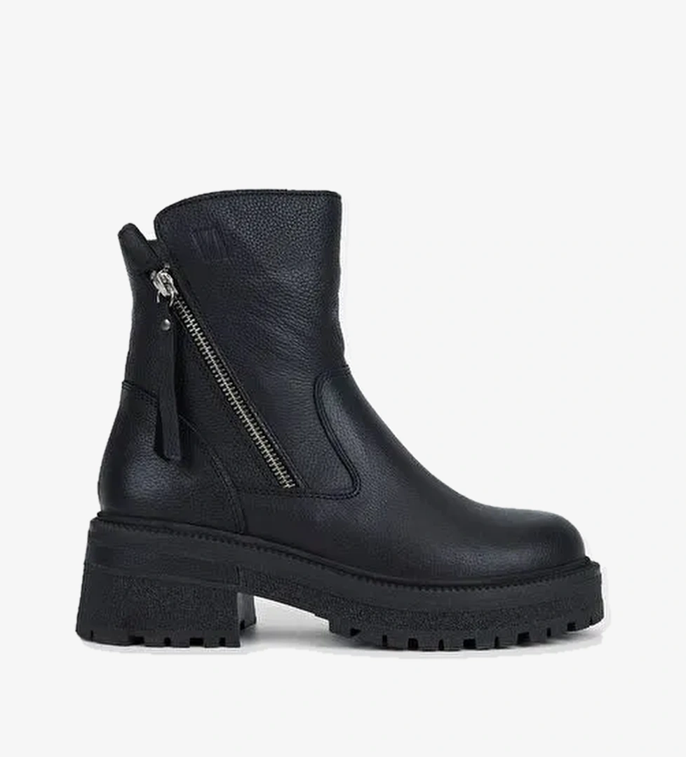 Valmenti Anya Kadın Siyah Floter Hakiki Deri Casual Bot - Görsel 1