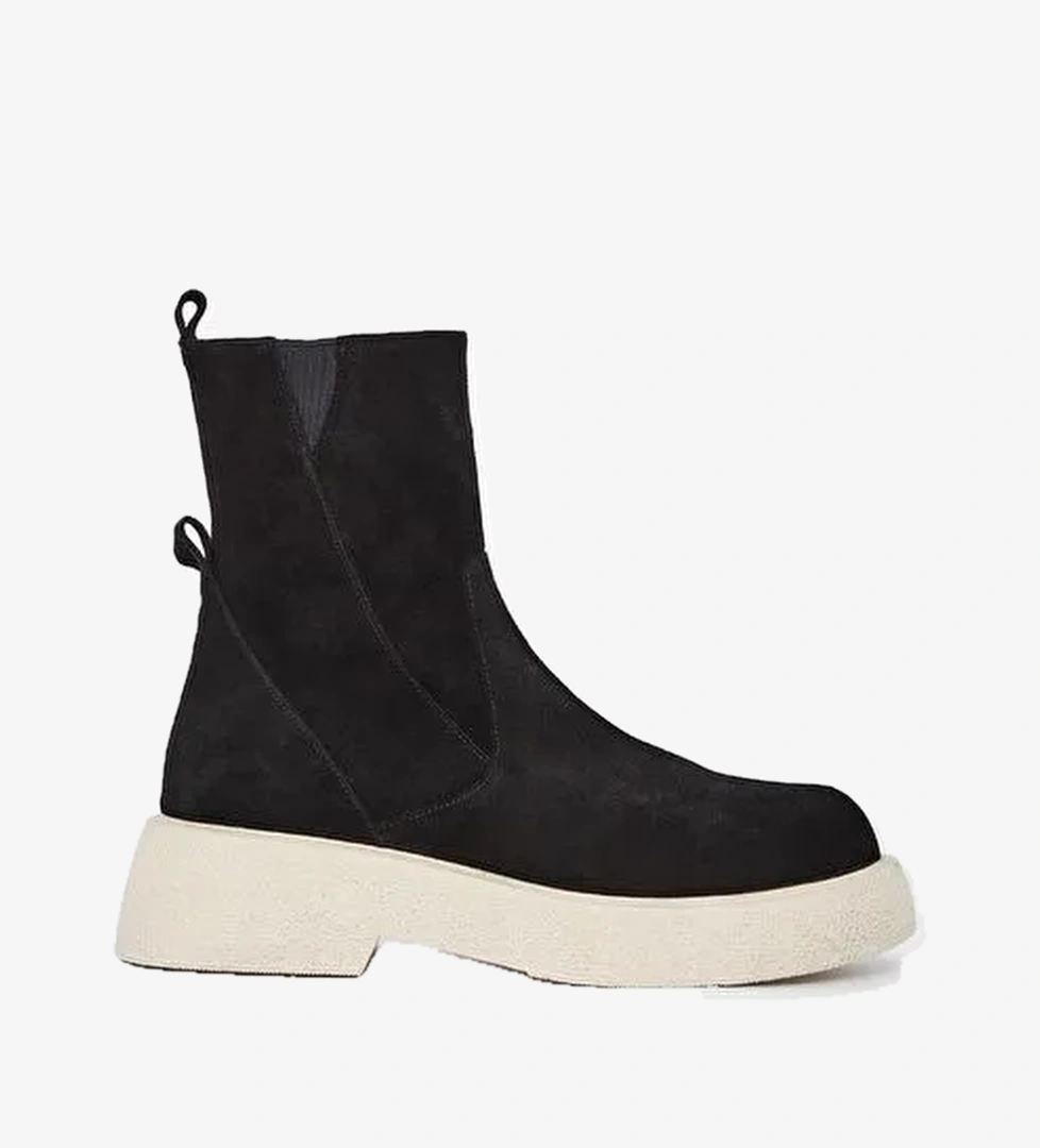 Valmenti Kadın Siyah Süet Hakiki Deri Casual Bot - Görsel 1