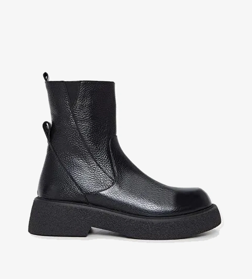 Valmenti Kadın Siyah Floter Hakiki Deri Casual Bot - Görsel 1