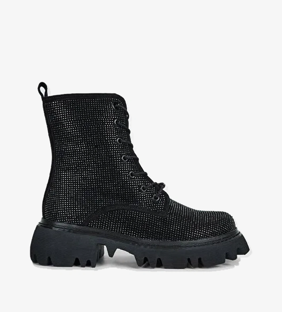 Valmenti Kadın Siyah Süet Hakiki Deri Casual Bot - Görsel 1