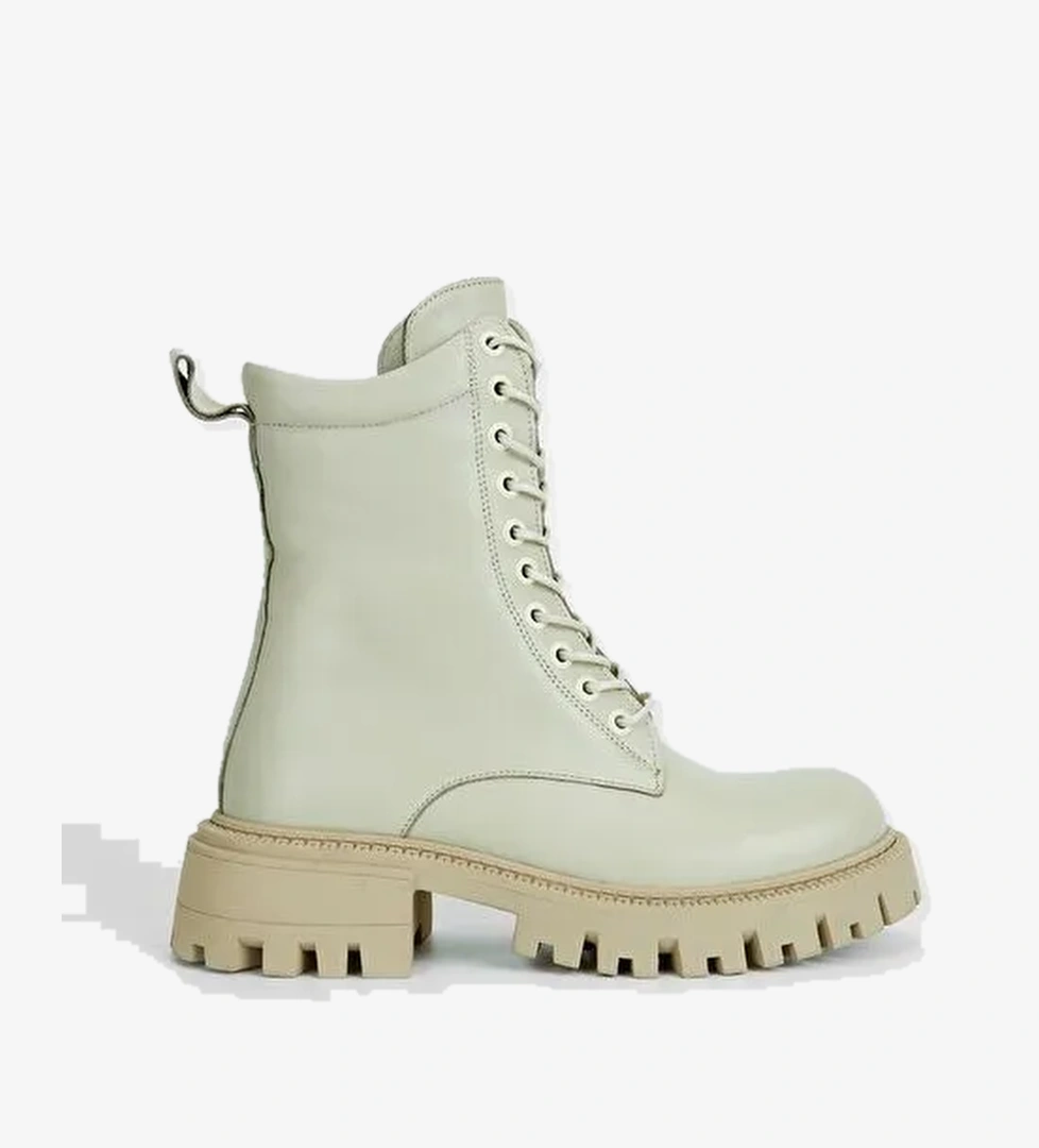 Valmenti Kadın Bej Hakiki Deri Casual Bot - Görsel 1