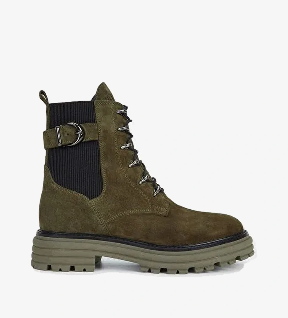 Valmenti Sirius Kadın Haki Süet Hakiki Deri Casual Bot - Görsel 1