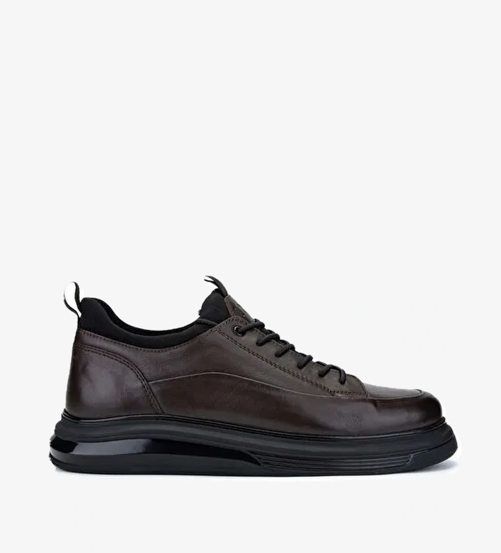 Tamer Tanca Erkek Hakiki Deri Kahverengi Sneakers & Spor Ayakkabı - Görsel 1