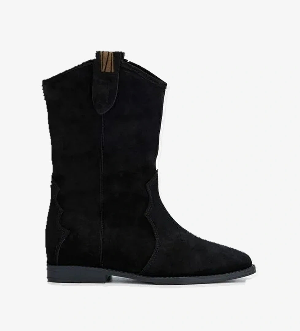 Valmenti Draco Kadın Siyah Süet Hakiki Deri Casual Bot - Görsel 1