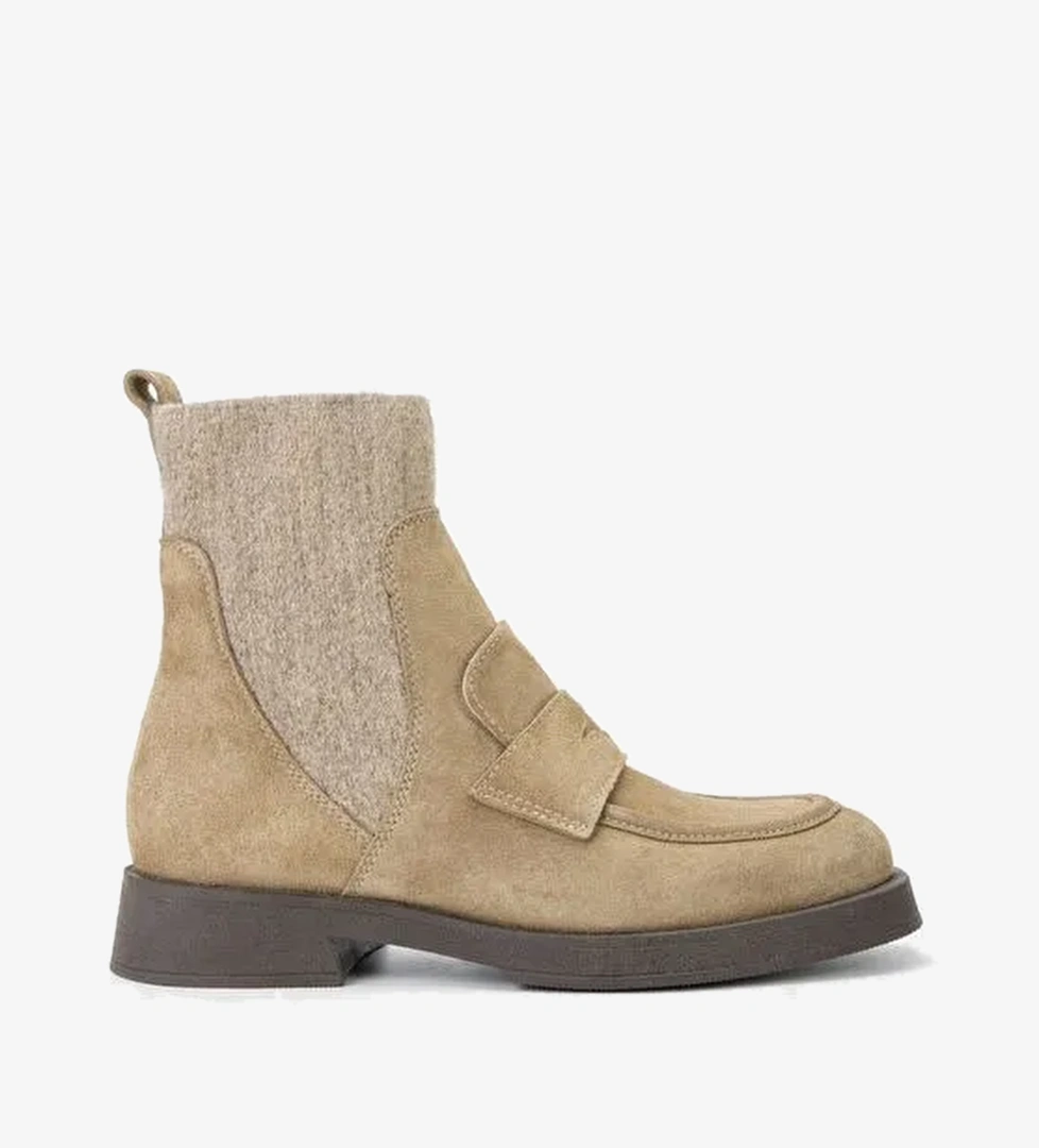 Valmenti Kadın Vizon Süet Hakiki Deri Casual Bot - Görsel 1