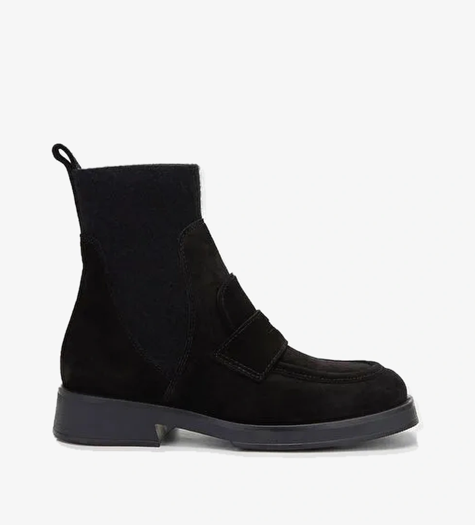 Valmenti Kadın Siyah Süet Hakiki Deri Casual Bot - Görsel 1