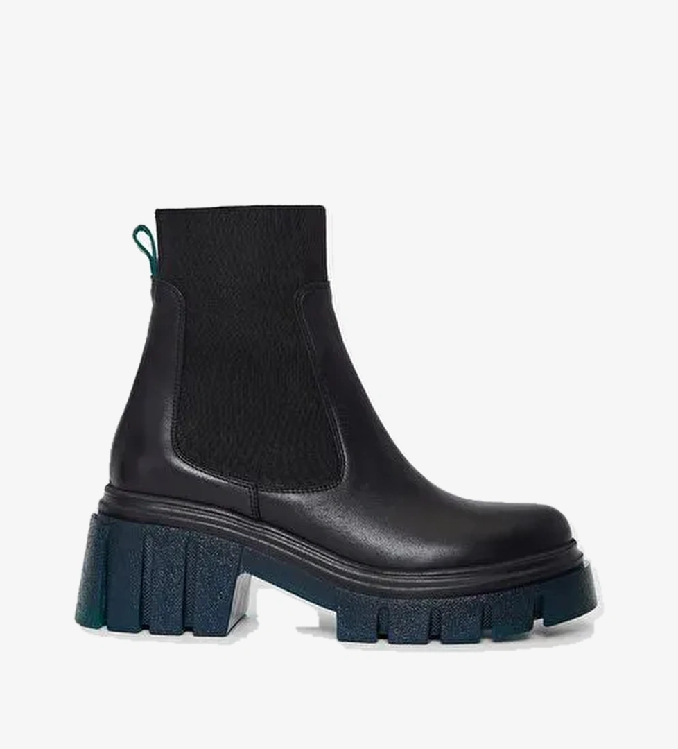 Valmenti Kadın Siyah/yeşil Hakiki Deri Casual Bot - Görsel 1