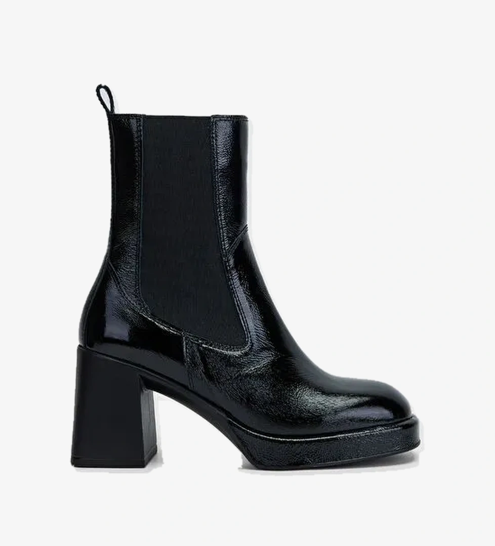 Valmenti Astrid Kadın Siyah Rugan Hakiki Deri Casual Bot - Görsel 1