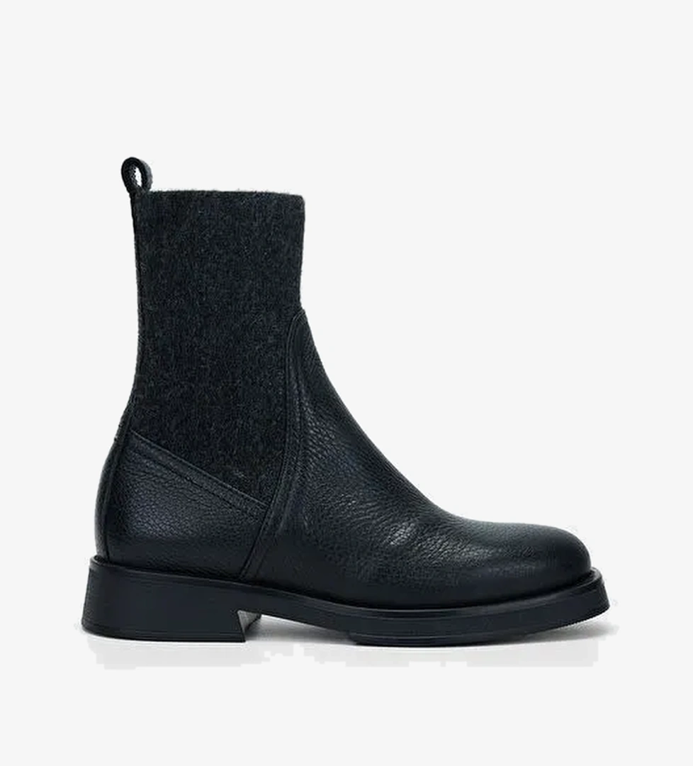 Valmenti Kadın Siyah Floter Hakiki Deri Casual Bot - Görsel 1