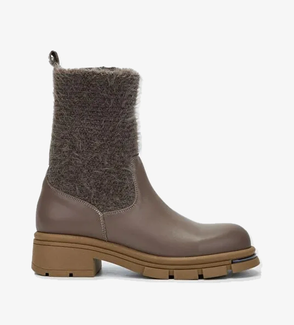 Valmenti Kadın Vizon Hakiki Deri Casual Bot - Görsel 1