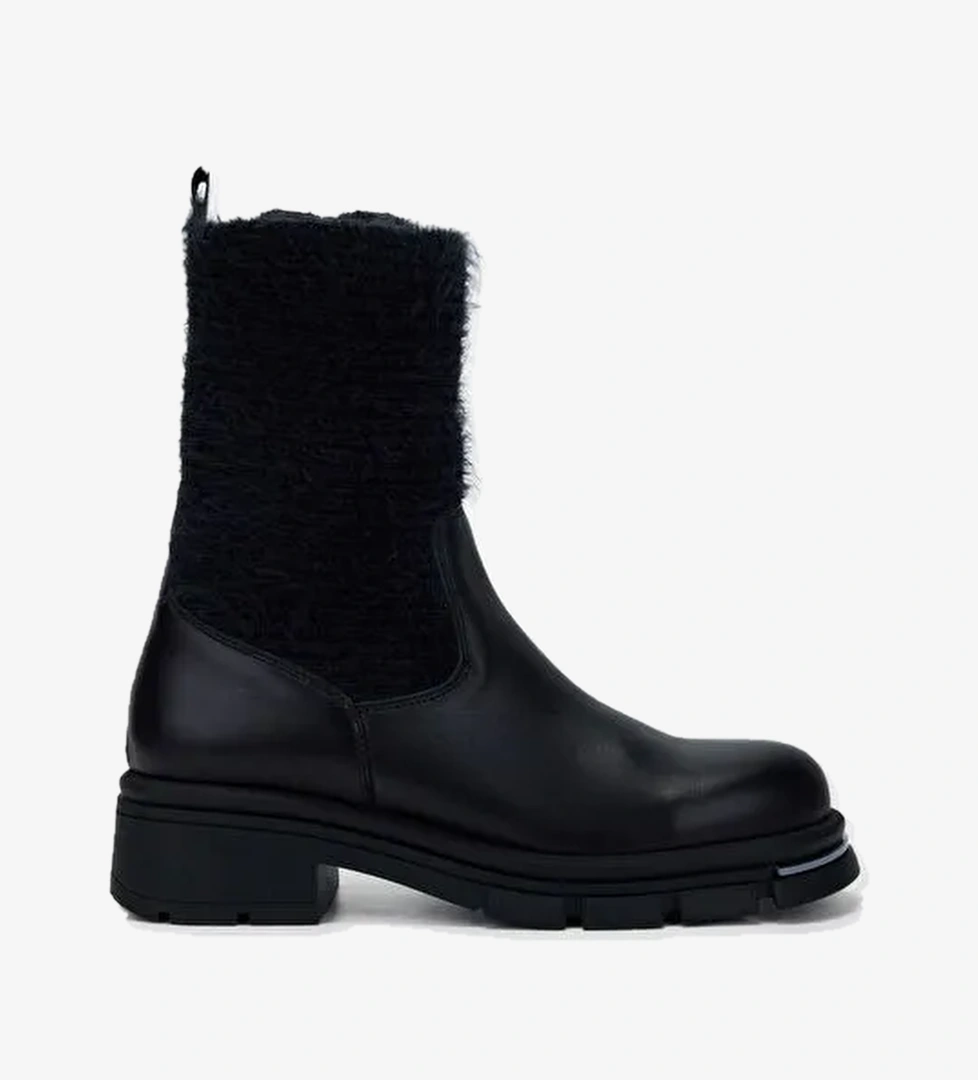 Valmenti Kadın Siyah Hakiki Deri Casual Bot - Görsel 1